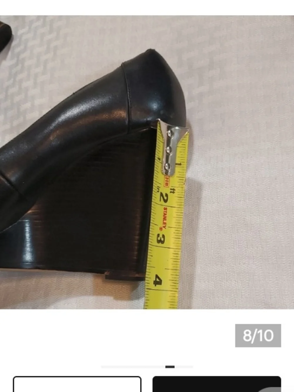 Michael Kors Black Leather Peep-Toe Wedge Pumps with Gold Logo
